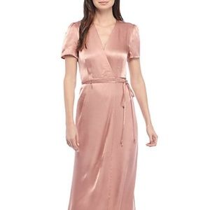 WAYF Gwyneth Faux Wrap Style Maxi Dress Dusty Rose